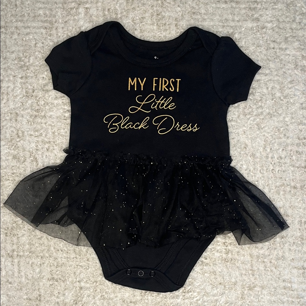 Black Baby Tutu Bodysuit "My First Little Black Dress"